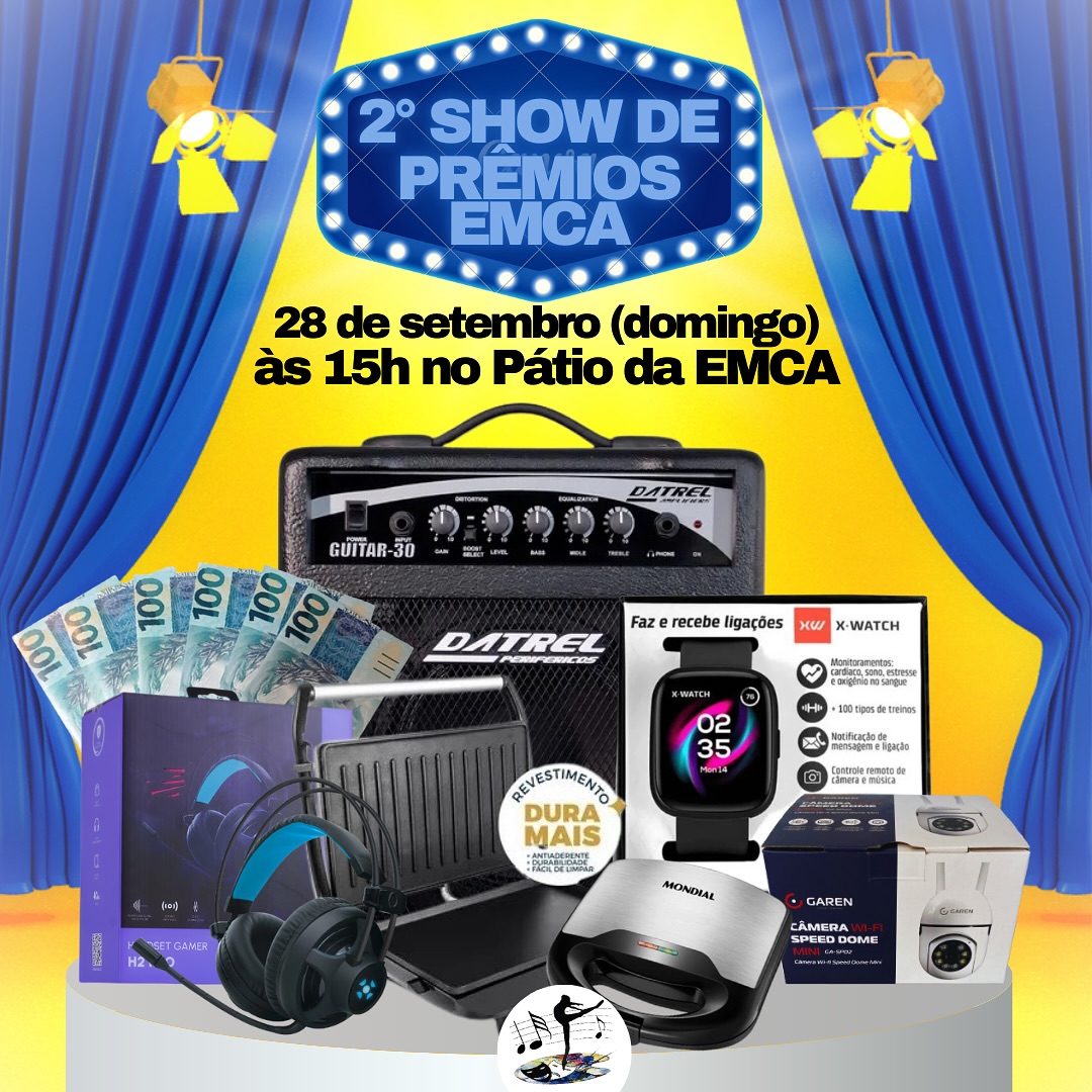 EMCA promove 2º Show de Prêmios com sorteio de eletrônicos e itens eletrodomésticos